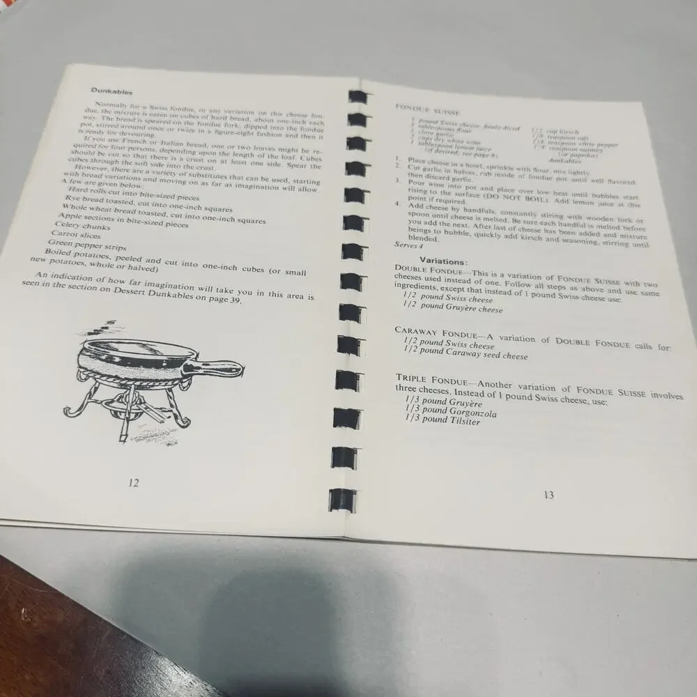 It's Fun To Fondue‎ Cookbook Vintage Spiral Bound Easy Cook Party 1968 MCM